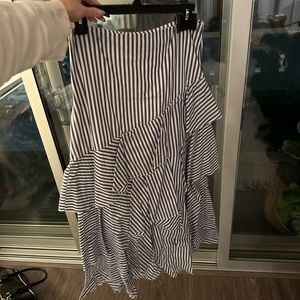 Banana Republic Ruffle Skirt Blue Striped size 4
